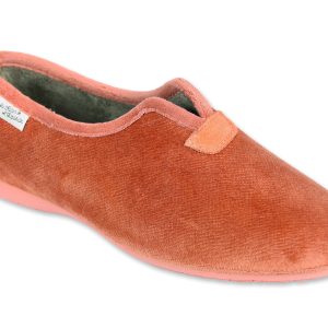 Chaussons “La Maison de l’Espadrille” – femme – orange – “modèle Judith 6211” – semelles caoutchouc antidérapantes – intérieur tissus très doux – TAILLES 37 à 41