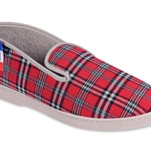 Chaussons “Fargeot” – Homme – “modèle Germond rouge” – semelles caoutchouc antidérapantes – intérieur en tissu – TAILLES 41 – 43 – 44 – 45