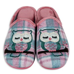 Mules – “La maison de l’Espadrille – femme – rose – “modèle Hiboux 9019” – semelles caoutchouc antidérapantes – très souples et confortables – TAILLES 38 – 40 – 41