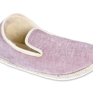 Charentaises de “l’Atelier Charentaises” – femme – “modèle Noah rose” – semelle feutre avec protection crêpe – fourré laine – TAILLES 36 à 41