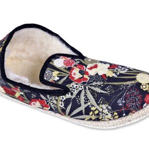 Charentaises de “l’Atelier Charentaises” – femme – “modèle Agathe rouge” – semelle feutre avec protection crêpe – fourré laine – TAILLES  38 – 39 – 40 – 41