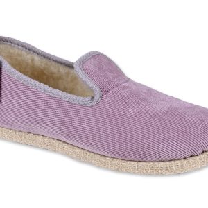 Charentaise “Chausse Mouton” – femme – mauve – “modèle Cotelé” – semelles feutre – intérieur fourré laine – TAILLES 36 – 37 – 40 – 41