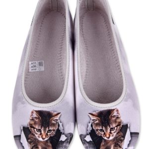 Ballerines – “La maison de l’Espadrille” – femme – Gris – “modèle Chat 2022” – semelles caoutchouc antidérapantes -TAILLES 37 – 40 – 41