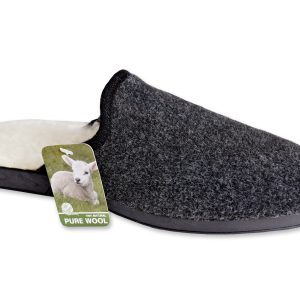 Mules “La Maison de l’Espadrille” – homme – noir – “modèle 7612” – semelles caoutchouc antidérapantes – intérieur fourré laine TAILLES – 40 – 41 – 43 – 44