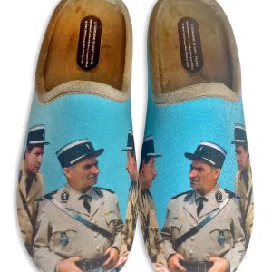 Mules cinéma “La Maison de l’Espadrille” – homme – modèle “Les Gendarmes de Saint-Tropez 6773” – intérieur tissus velours – semelles caoutchouc antidérapantes et amovibles pour le nettoyage – TAILLES 42 – 43 – 44 – 45