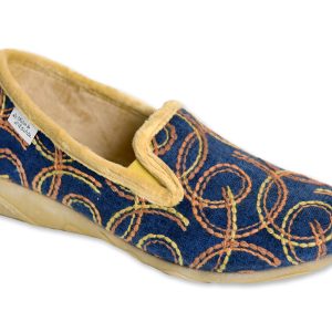 Chaussons avec talon “La Maison de l’Espadrille” – femme – jaune – “modèle 6948” – semelles caoutchouc antidérapantes – intérieur velours – TAILLES 37 – 38 – 39 – 40 – 41