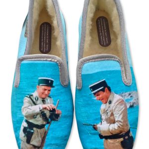 Chaussons cinéma “La Maison de l’Espadrille” – homme – modèle “Les Gendarmes de Saint-Tropez 7704” – intérieur fourré laine – semelles caoutchouc antidérapantes – TAILLES 41 – 42 – 43 – 44 – 45