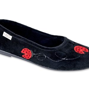 Ballerines – “La maison de l’Espadrille – femme – velours – noir – “modèle Ella 6052” – semelles caoutchouc antidérapantes – TAILLES 37 – 39 – 40 – 41
