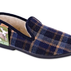 Chaussons “La Maison de l’Espadrille” – marine – “modèle Ludovic 7603” – semelle caoutchouc antidérapantes – intérieur fourré laine – TAILLES 39 – 41 – 42 – 44 – 46