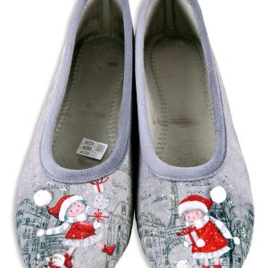 Ballerines – gris – “modèle Fillette N197” – semelles caoutchouc antidérapant – TAILLES 37 – 39 – 41