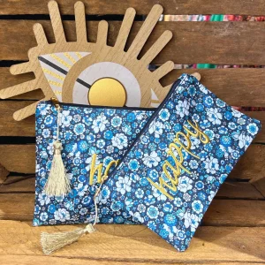 Duo pochettes bleues  Happy
