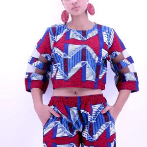 Ensemble haut et pantalon en wax « Souklévi »