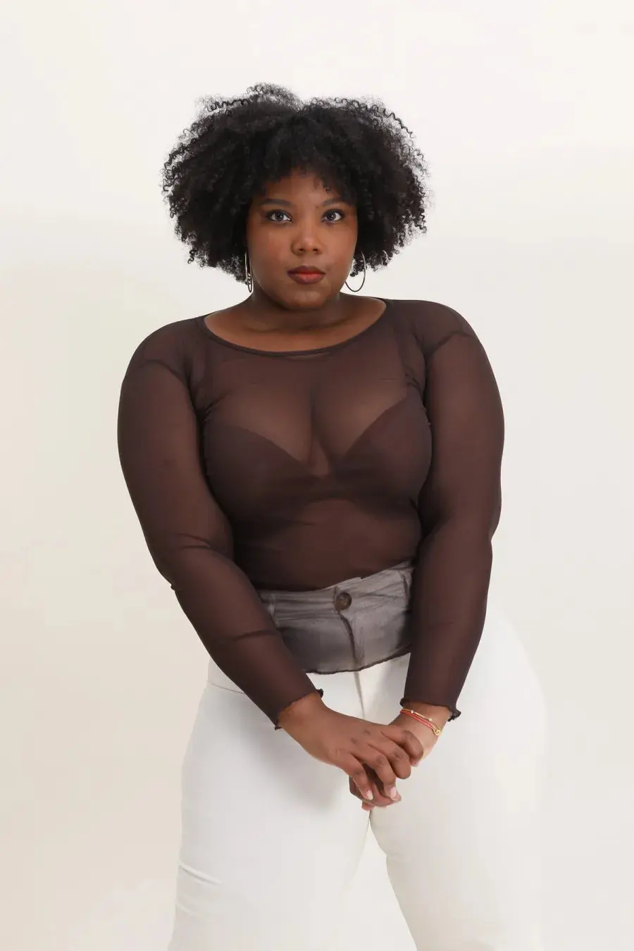 Haut Transparent Grande Taille - Tops - Couleur Chocolat ou Prune – Image 4
