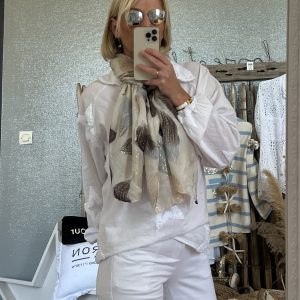 Echarpe cds bleue beige