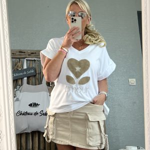 T-shirt Amour taupe