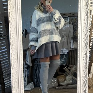 Pull bouclette gris