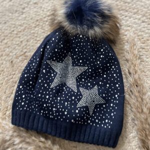 Bonnet Stella lurex marine