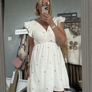 Robe gaze cœurs dorés