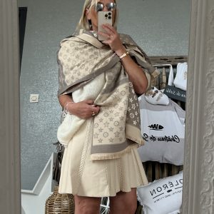 Châle écharpe taupe beige