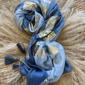 Echarpe bleu doré