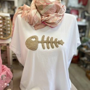 T-shirt fish CDS taupe