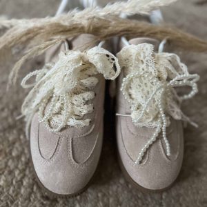 Basket dentelle perle beige