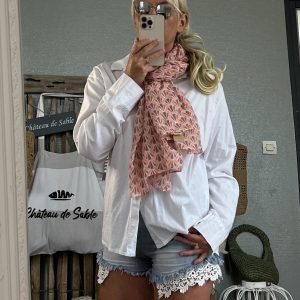 Echarpe cds corail lurex