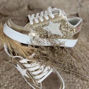 Basket CDS taupe doré star