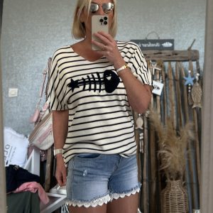 T-shirt cds marinière 40/44 marine