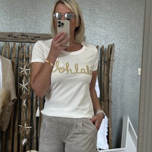 T-shirt Ohlala  blanc/dore