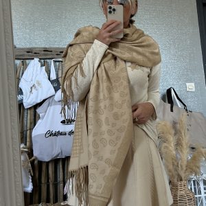 Echarpe beige lurex