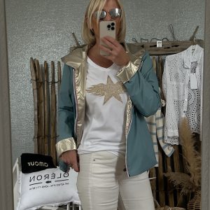 Blouson bleu gold reversible