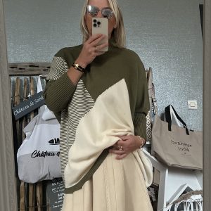 Pull CDS oversize kaki ecru