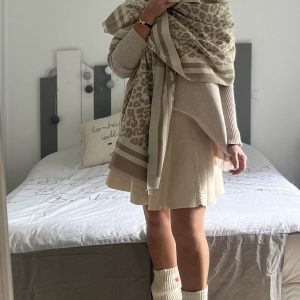 Châle écharpe CDS beige taupe