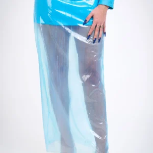 Jupe longue semi-transparente en organza siliconé