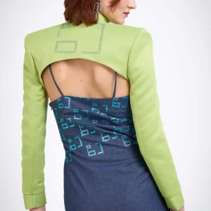 Mini veste à logo strass