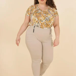 Pantalon Stretch Beige- Taille Haute