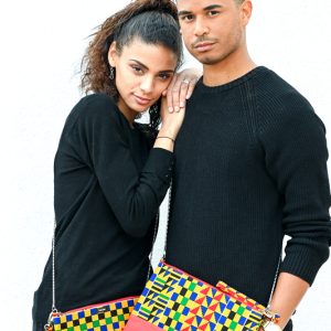 pochette-trousse bandoulière Lokpovi rouge 2