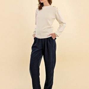 Pull à manches bouffantes