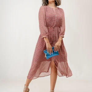 Robe longue rouge Pinson