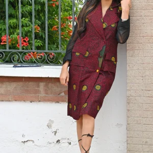 Robe blazer en wax Fèz