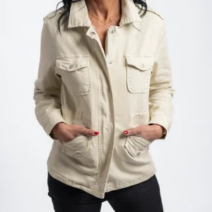 Veste en jeans beige Lou