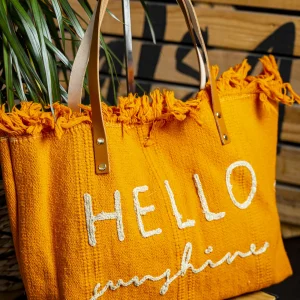 Sac coton orange Hello