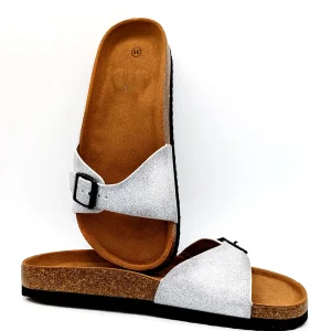 Mules argenté paillettes Ninette