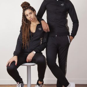 Survêtement noir wax Homme et Femme