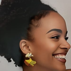 Boucles d’oreilles capucine madras