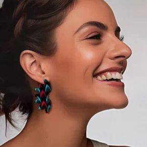 Boucles d’oreilles arc fleuri wax