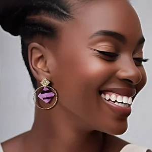 Boucles d’oreilles créole brillante wax