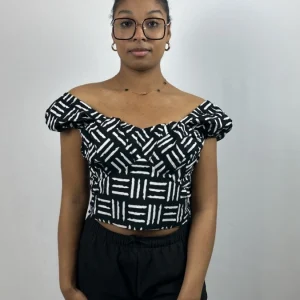 Crop-top wax épaules dénudées