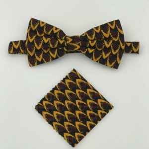 Noeud papillon et pochette assortie wax